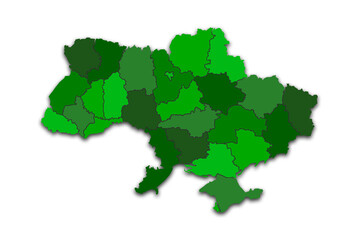 UKRAINE MAP WITH ITS PROVINCES AND POLITICAL ADMINISTRATIVE DIVISIONS