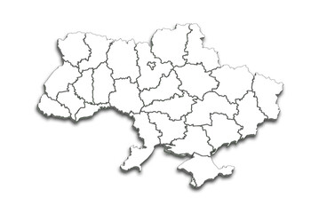 UKRAINE MAP WITH ITS PROVINCES AND POLITICAL ADMINISTRATIVE DIVISIONS