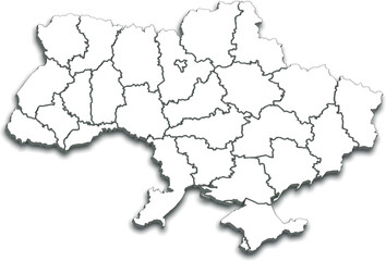 UKRAINE MAP WITH ITS PROVINCES AND POLITICAL ADMINISTRATIVE DIVISIONS