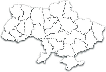 UKRAINE MAP WITH ITS PROVINCES AND POLITICAL ADMINISTRATIVE DIVISIONS