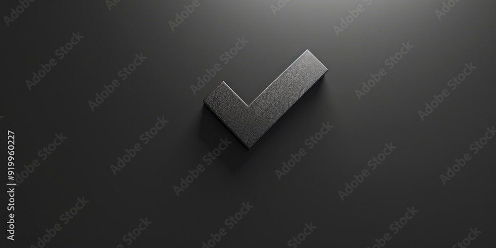 Poster close-up shot of a black wall featuring a distinctive v-shaped design