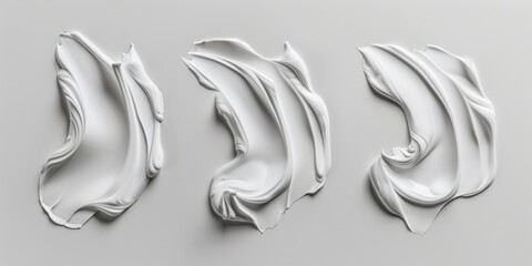 Realistic Cosmetic Cream Smears on White Background AI Created