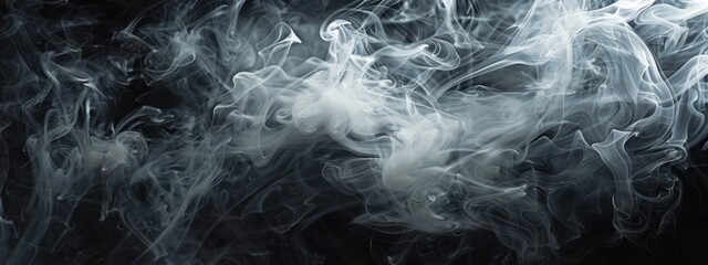 Obraz premium Abstract Smoke Swirls on a Black Background
