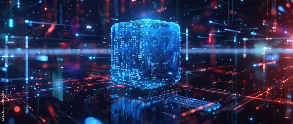 Poster digital cube in a network of data