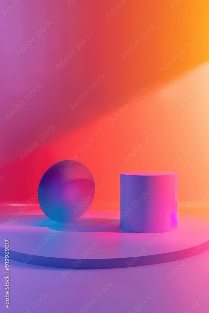 Poster a simple wooden table with a vase and a sphere on it, suitable for decorative or still life photogra