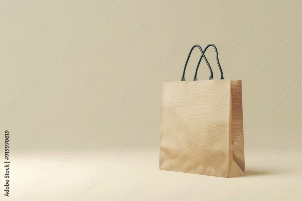Poster a single brown paper bag sits on a table, perfect for carrying or storing small items