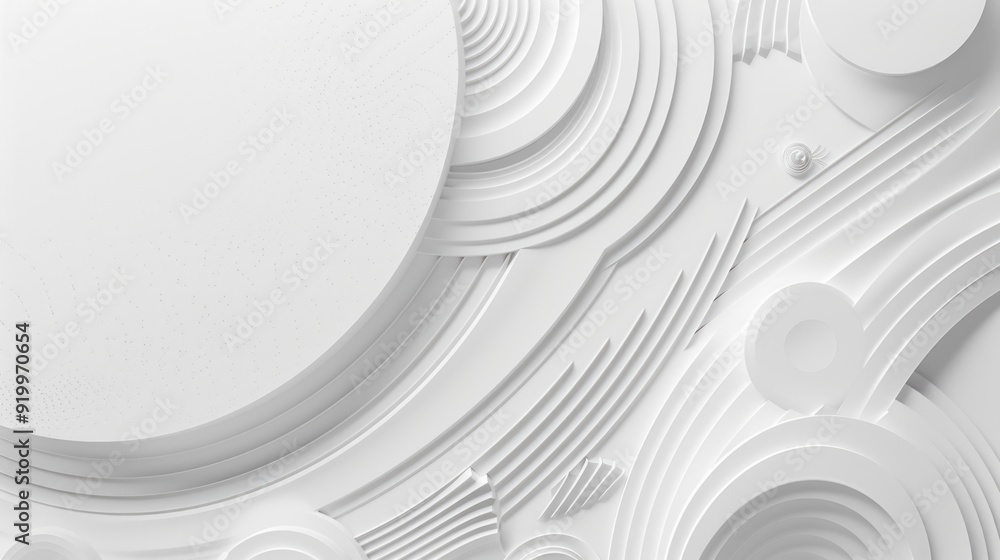 Aufkleber a simple white wall with a unique circular design