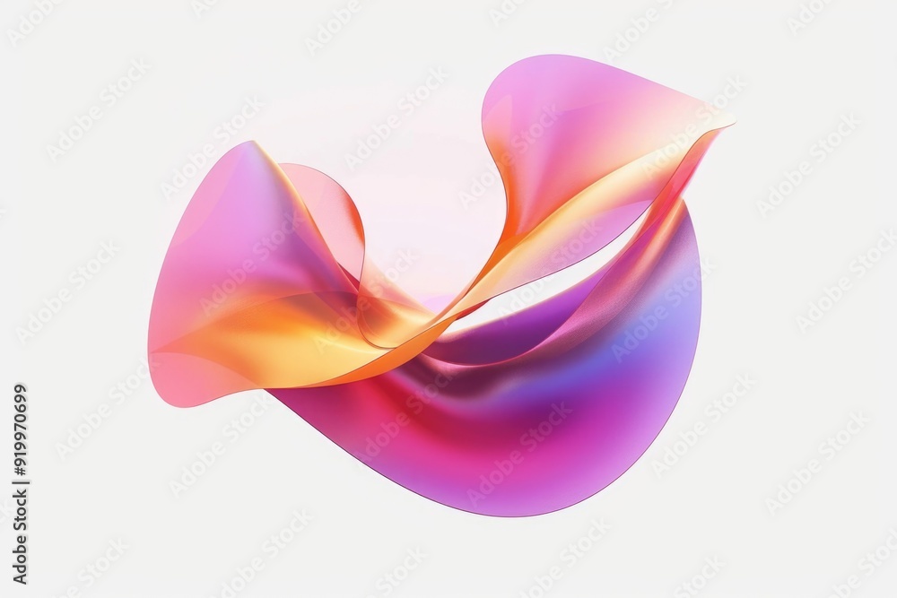 Poster a unique abstract design featuring pink and purple colors on a white background, great for use in va