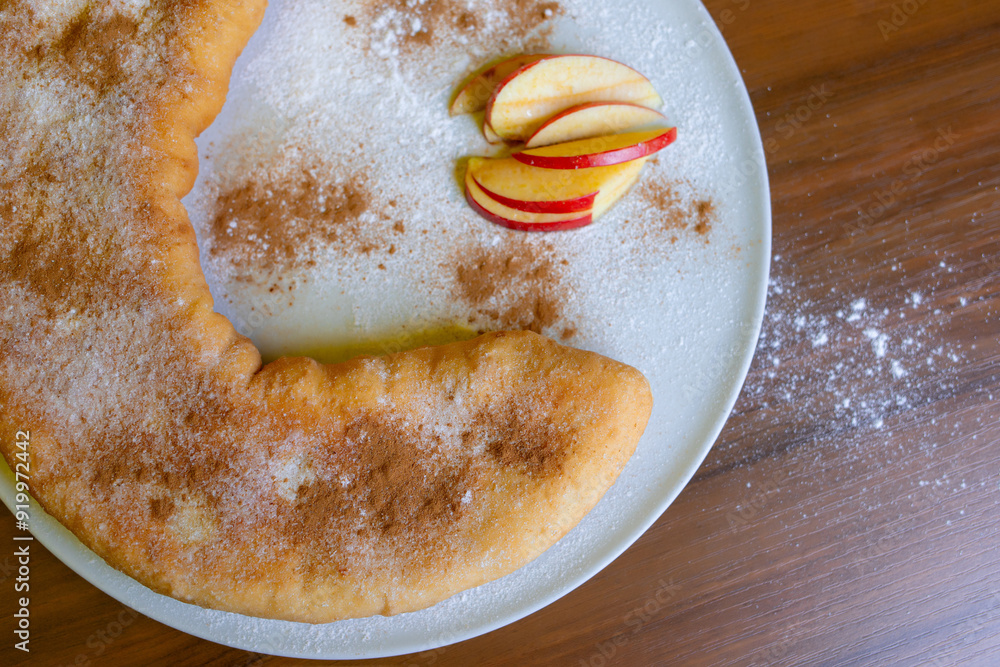 Wall mural apple pie reinvented with sugar and cocoa powder