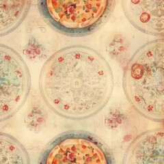 Pizza old paper, vintage digital paper