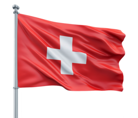 Switzerland flag isolated on transparent background