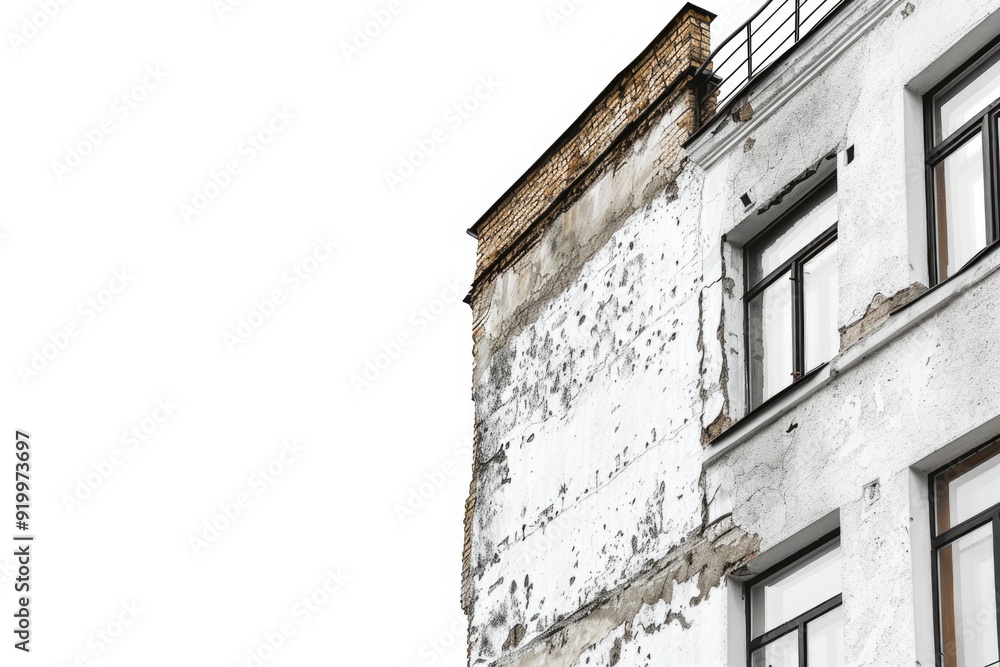Aufkleber a white building with a clock on its side