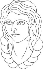 Sketch vector illustration silhouette design ornate painting ornament old classic vintage ethnic holy woman