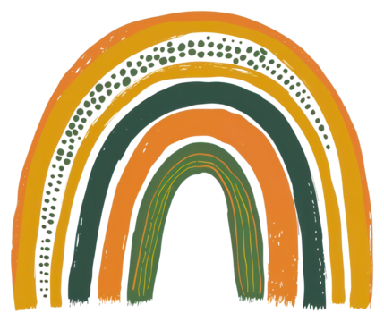 PNG Colorful hand-drawn rainbow illustration