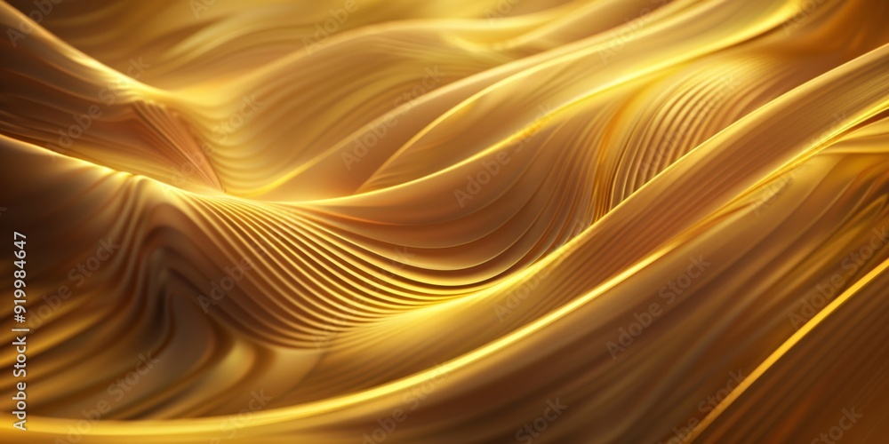 Poster dynamic golden waves form a beautiful and elegant abstract background perfect for a diverse range of