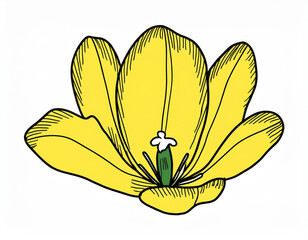 Closeup of Yellow Tulip Flower