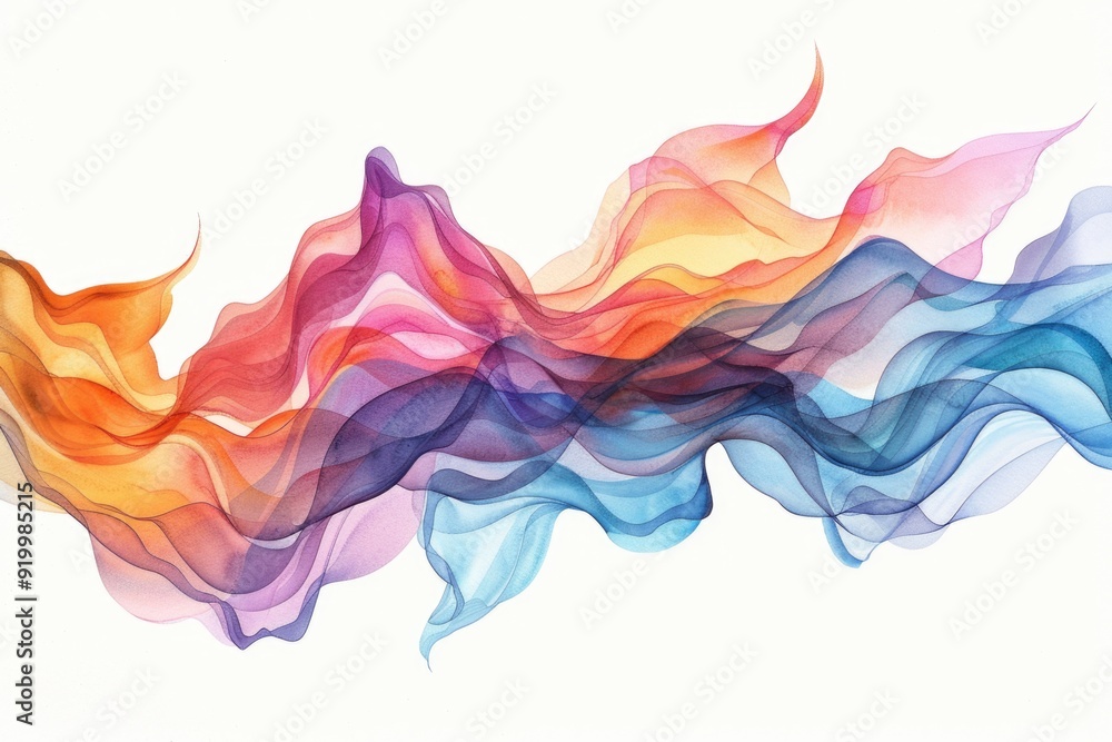 Canvas Prints A wave of colorful smoke rising from the ground, perfect for use in fantasy or sci-fi concepts