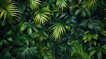 Fototapeta premium Abstract tropical green foliage texture background
