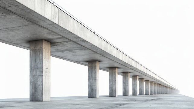 Large concrete overpass stretching into the distance under a clear sky