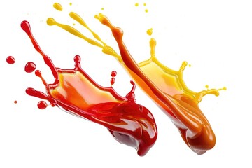 A splash of liquid on a white surface