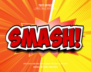 Smash comic style 3d editable vector text effect © suci