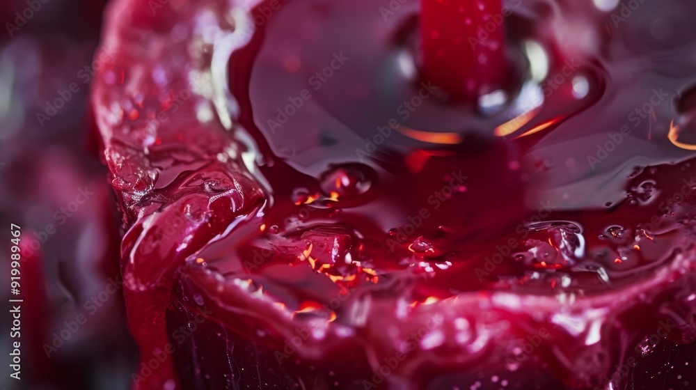 Poster The deep red hue of a handdipped candle with a smooth almost glossy finish from the repeated dipping technique.