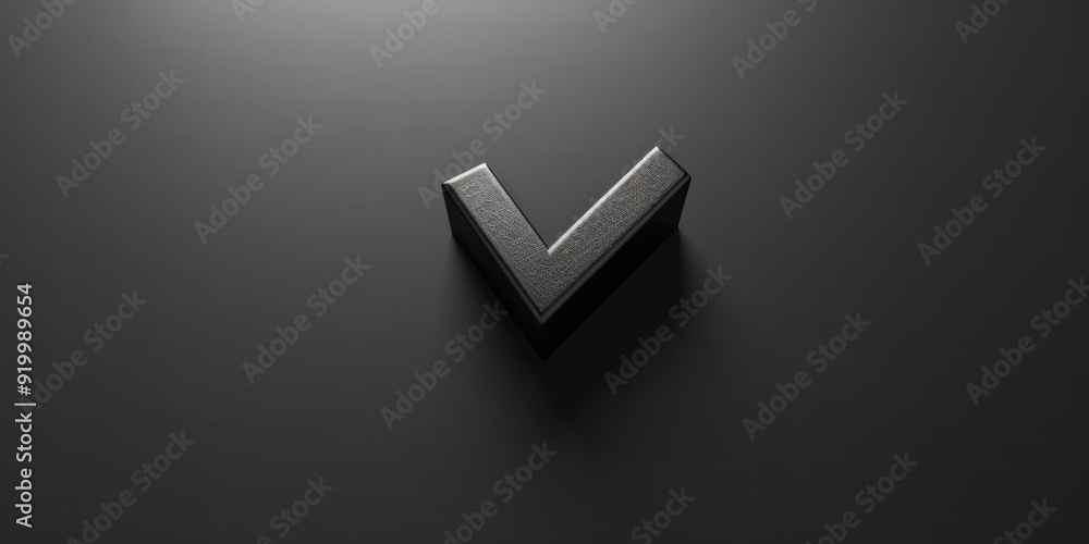 Poster a v shaped object sitting on a black surface