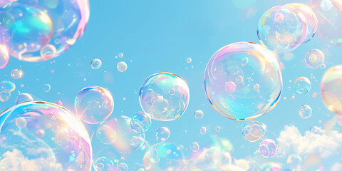 Colorful soap bubbles pastel dreamy ethereal surreal iridescent