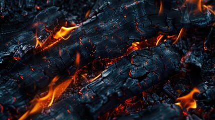 Close-up shot of a pile of wood engulfed in flames