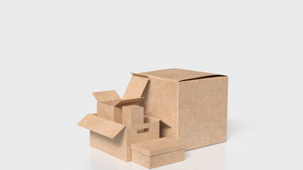 The Cardboard box for transport or gifting concept 3d rendering.