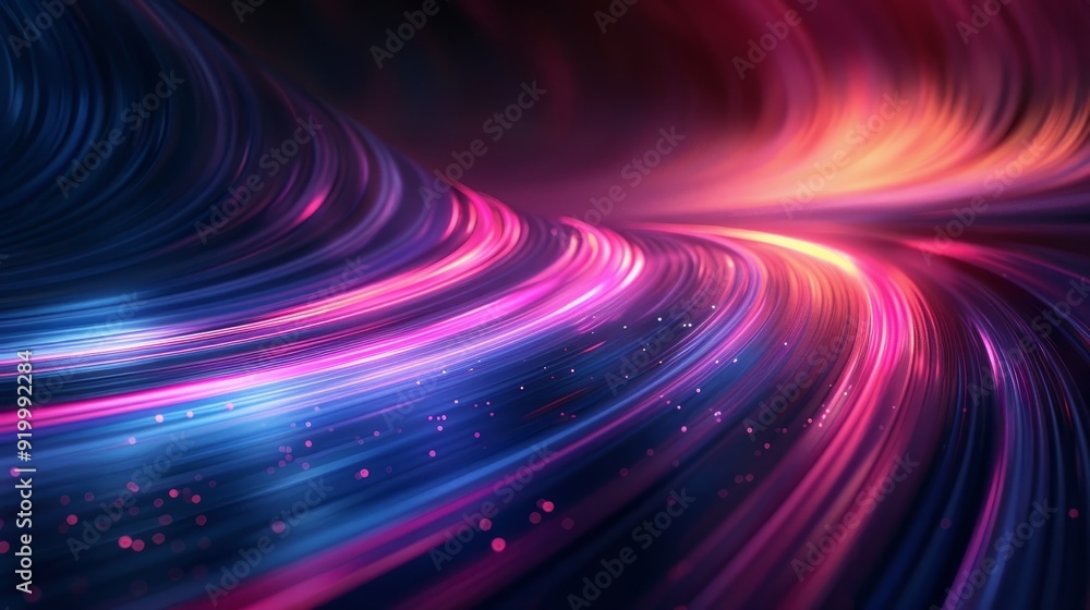 Poster vibrant swirling colors create a dynamic abstract effect in a dark environment