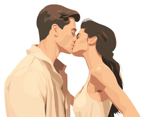 Fototapeta premium PNG Couple kissing adult affectionate.