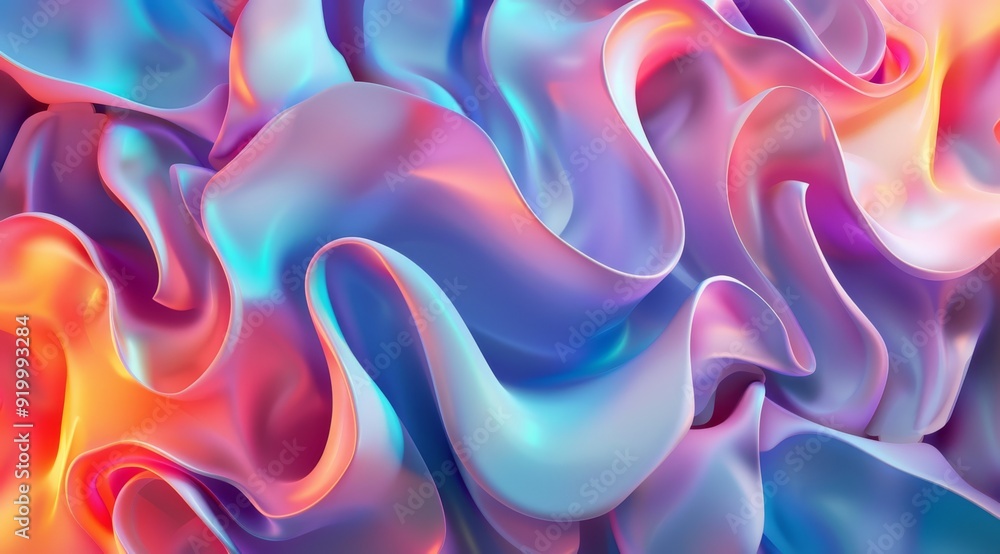 Poster an absolutely stunning blend of colorful waves is creating vibrant and lively abstract textures that