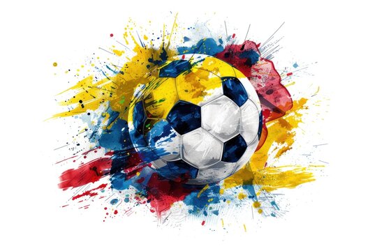 A soccer ball with colors matching the Colombian flag, ideal for patriotic events or sports themes
