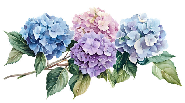 recommend clip art: Pink Hydrangea Flower wreath watercolor Illustration on a transparent background. Hydrangea flowers clipart.
                    