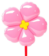 PNG Illustration of a simple flower lollipop balloon candy.