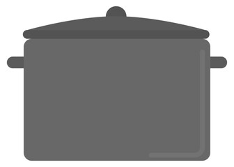 Closed saucepan flat icon vector isolated on white background.