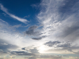 Dramatic cloudy sunset sky