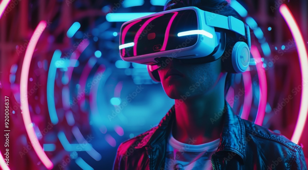 Poster immerse yourself in adventures with advanced vr goggles that blend technology and entertainment, ena
