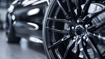 An upclose look at an alloy wheels colormatched lip highlighting the precision and attention to detail in the manufacturing process.
