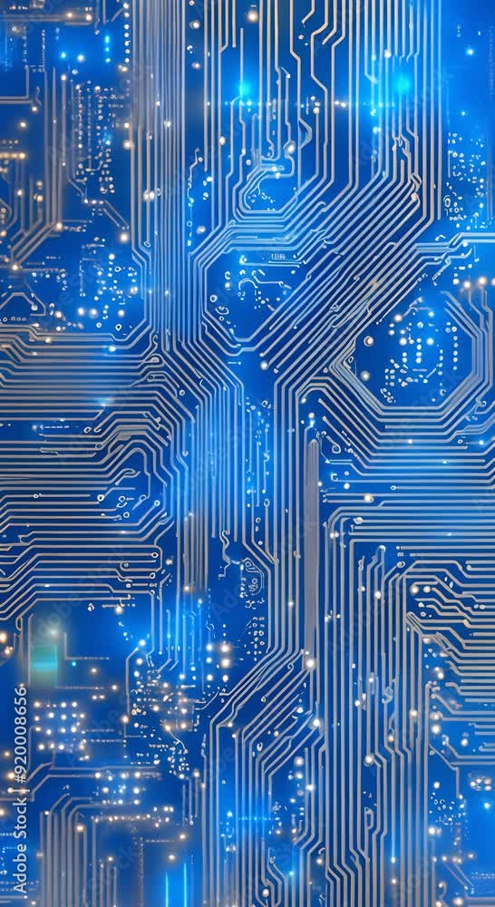 Poster abstract technology background abstract blue glowing circuit board background futuristic blue circui