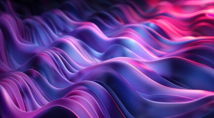 Obraz premium A mesmerizing flow of vibrant purple and pink waves, creating a stunning abstract visual experience