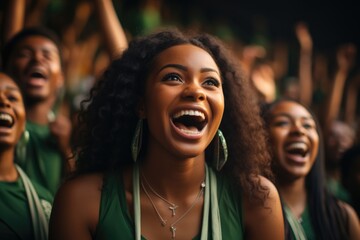 Fototapeta premium Joyous moments: celebrations lifestyle, happy Nigerian independence day, capturing of national pride with lively festivities, traditional activities, community unity in colorful, spirited display.