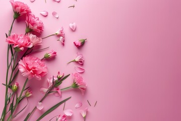 Woman and kid with flowers background wallpaper with copy space