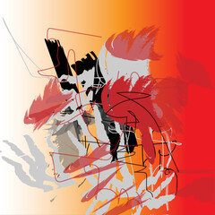 Beautiful Colorful contemporary abstract painting.