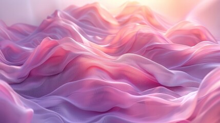 Obraz premium Abstract Pink and Purple Fabric Waves. Generate AI image