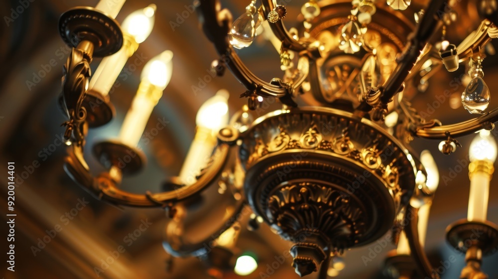 Poster an intricately designed chandelier hangs from the ceiling providing the perfect amount of overhead l