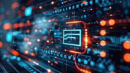 Obraz premium Abstract Digital Interface with Data Visualization