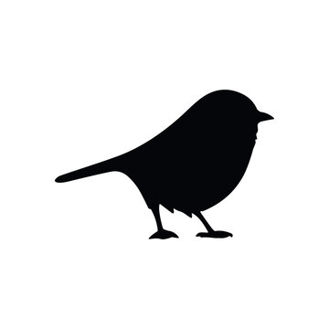 recommend clip art: Bird vector silhouette icon. Animal bird nature wildlife black sparrow hawk icon