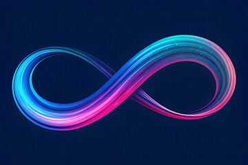 Flowing waves of iridescent neon colors pinks, blues, and purples cascading across the background